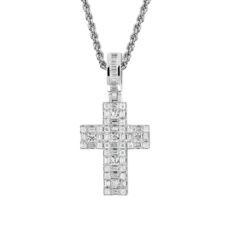 Moissanite Halo Cross Pendant - APORRO