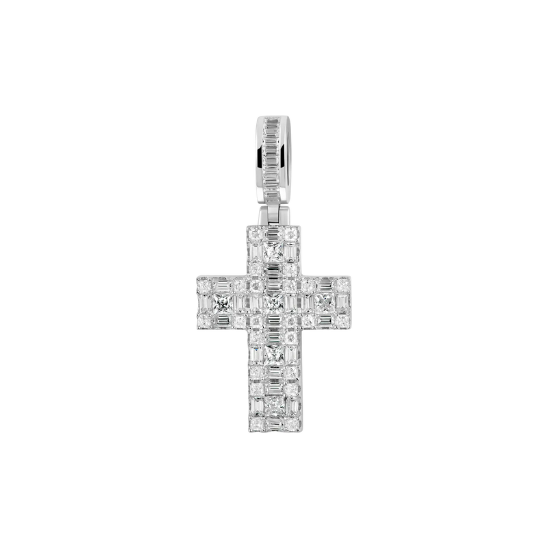 Moissanite Halo Cross Pendant - APORRO