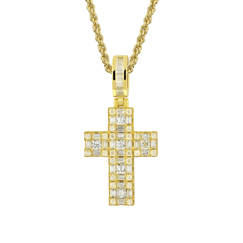 Moissanite Halo Cross Pendant - APORRO