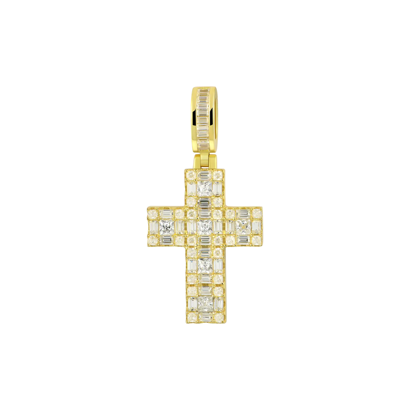 Moissanite Halo Cross Pendant - APORRO