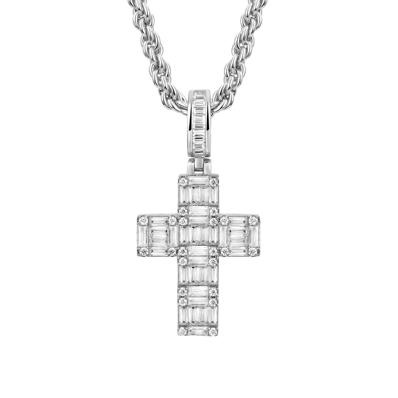 Moissanite Halo Cross Pendant - APORRO