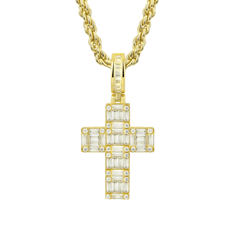 Moissanite Halo Cross Pendant - APORRO