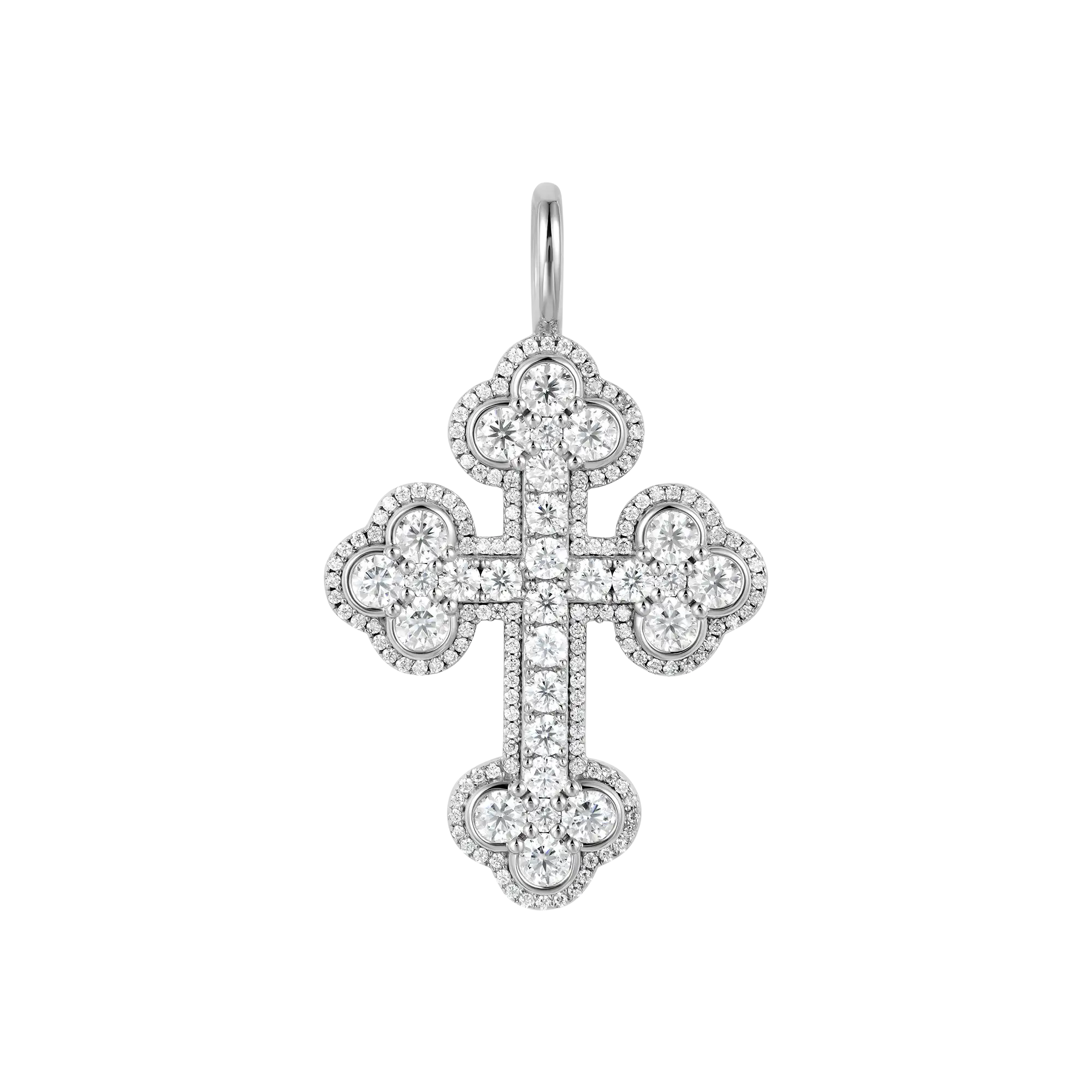 Moissanite Double-Layered Bottoni Cross Pendant - APORRO