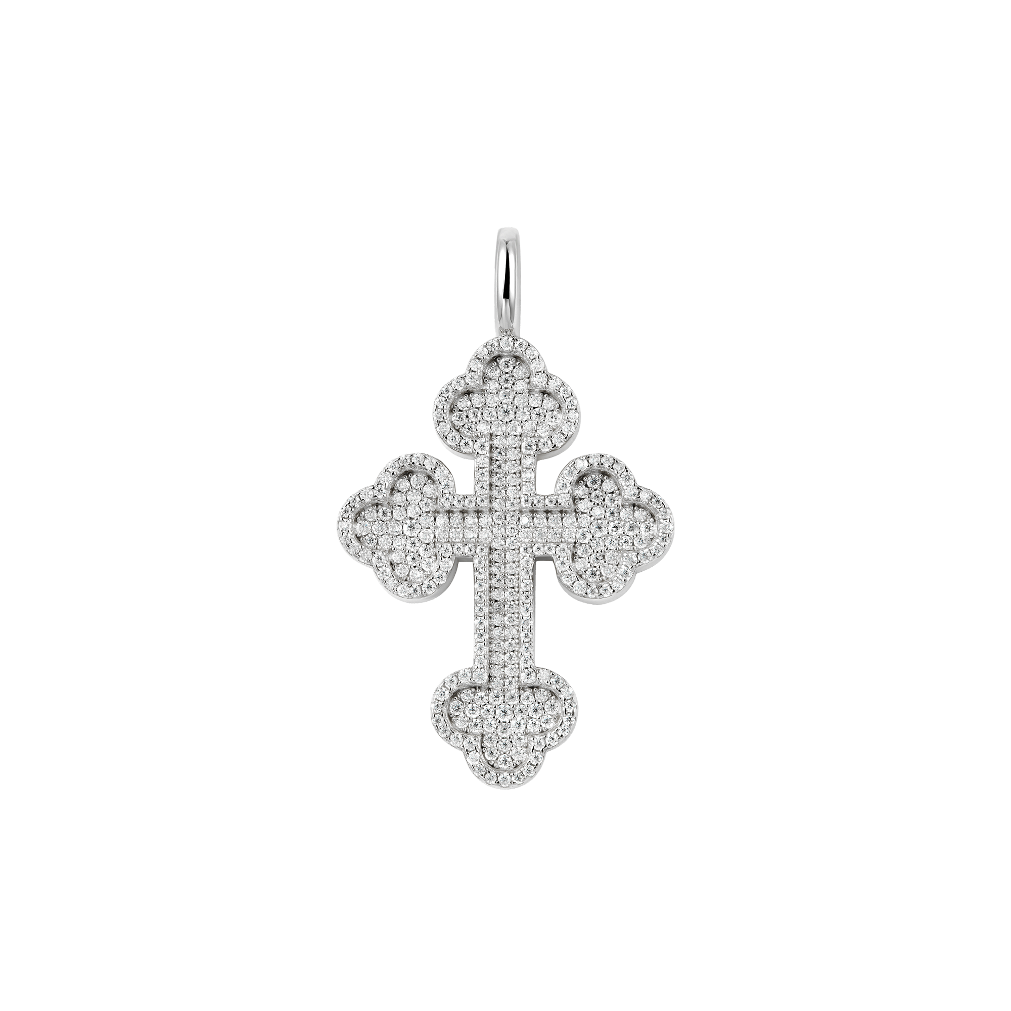 Pendentif Moissanite Croix Bottoni double couche