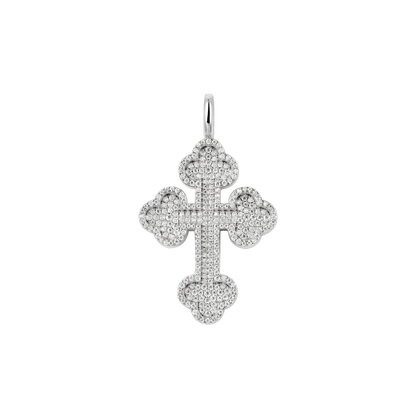 Pendentif Moissanite Croix Bottoni double couche