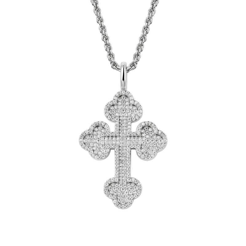 Moissanite Round Cut Bottoni Cross Pendant - APORRO