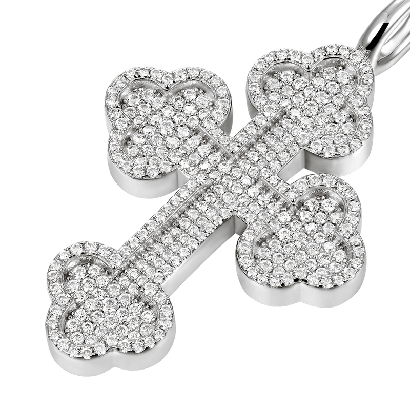 Moissanite Round Cut Bottoni Cross Pendant - APORRO