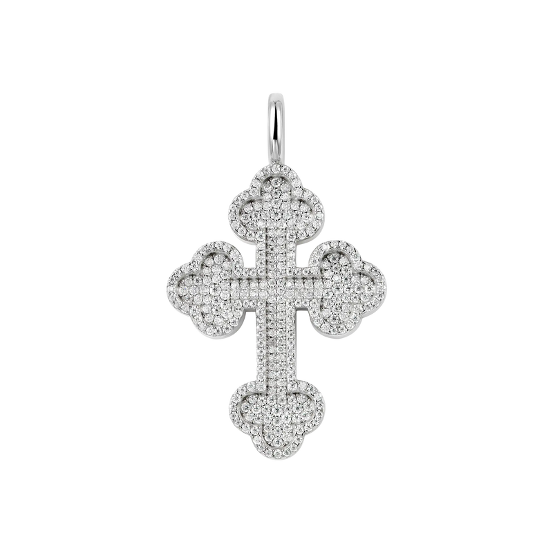 Moissanite Round Cut Bottoni Cross Pendant - APORRO