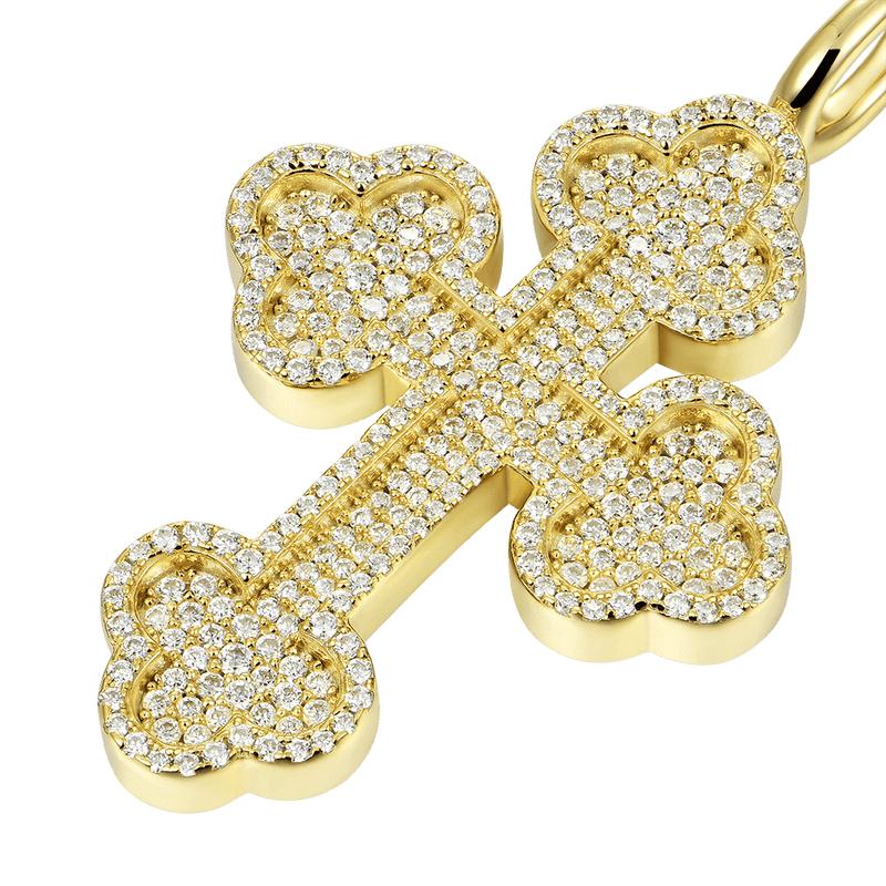 Moissanite Round Cut Bottoni Cross Pendant - APORRO