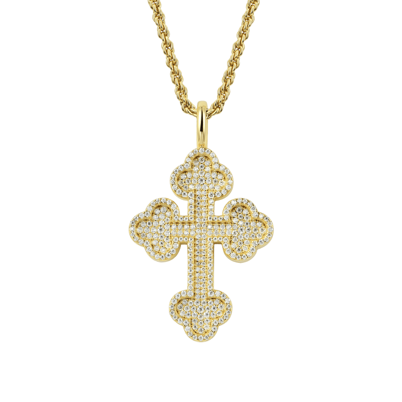 Moissanite Round Cut Bottoni Cross Pendant - APORRO