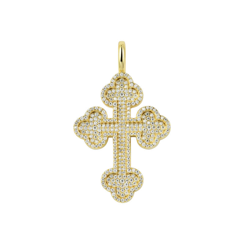 Moissanite Round Cut Bottoni Cross Pendant - APORRO