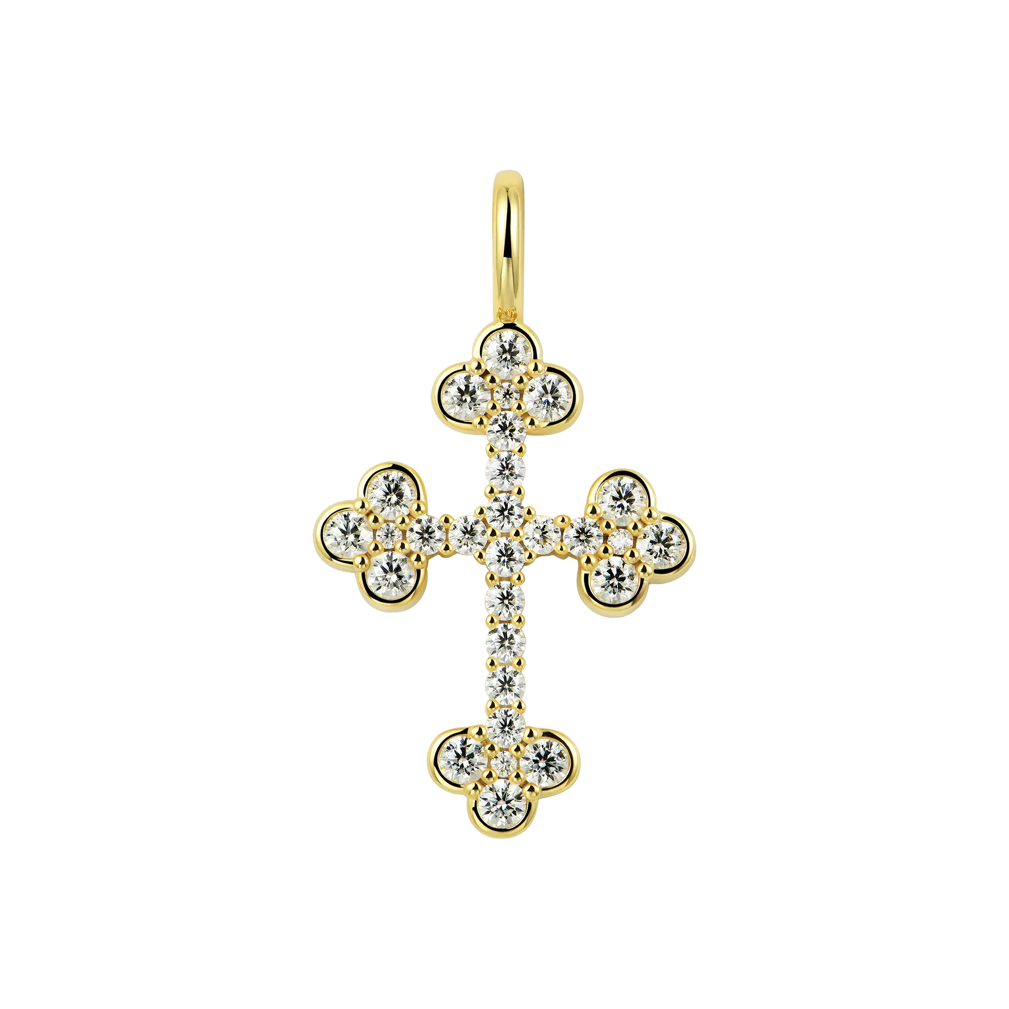 Moissanite Bottoni Cross Anhänger