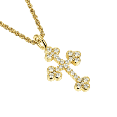 Colgante de cruz Bottoni de moissanita