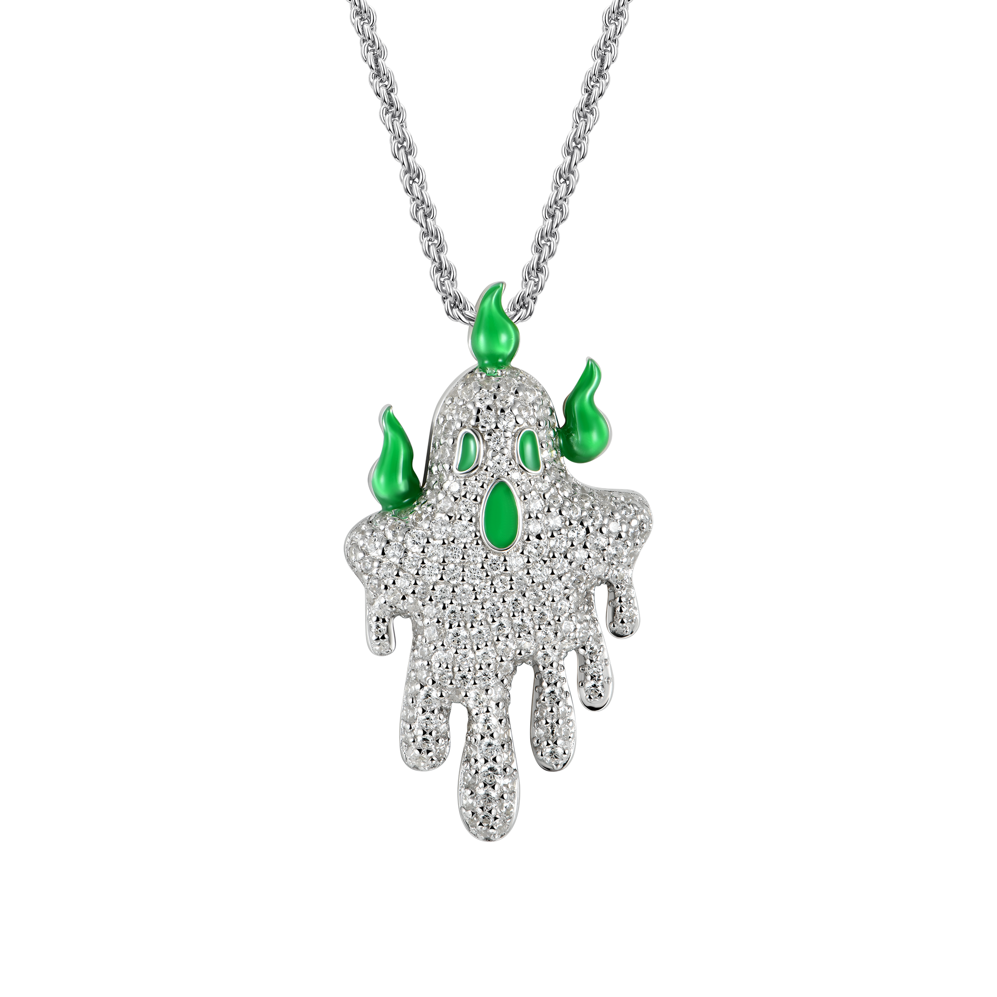 Pendentif lumineux vert fantôme