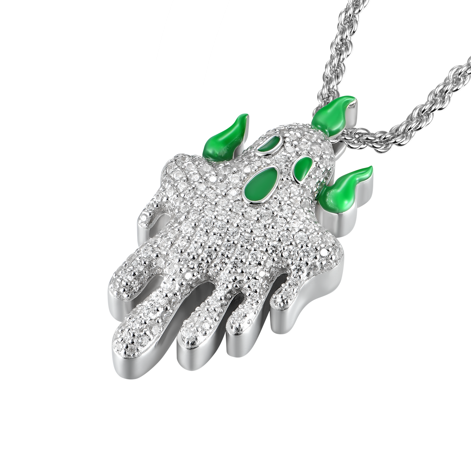 Pendentif lumineux vert fantôme