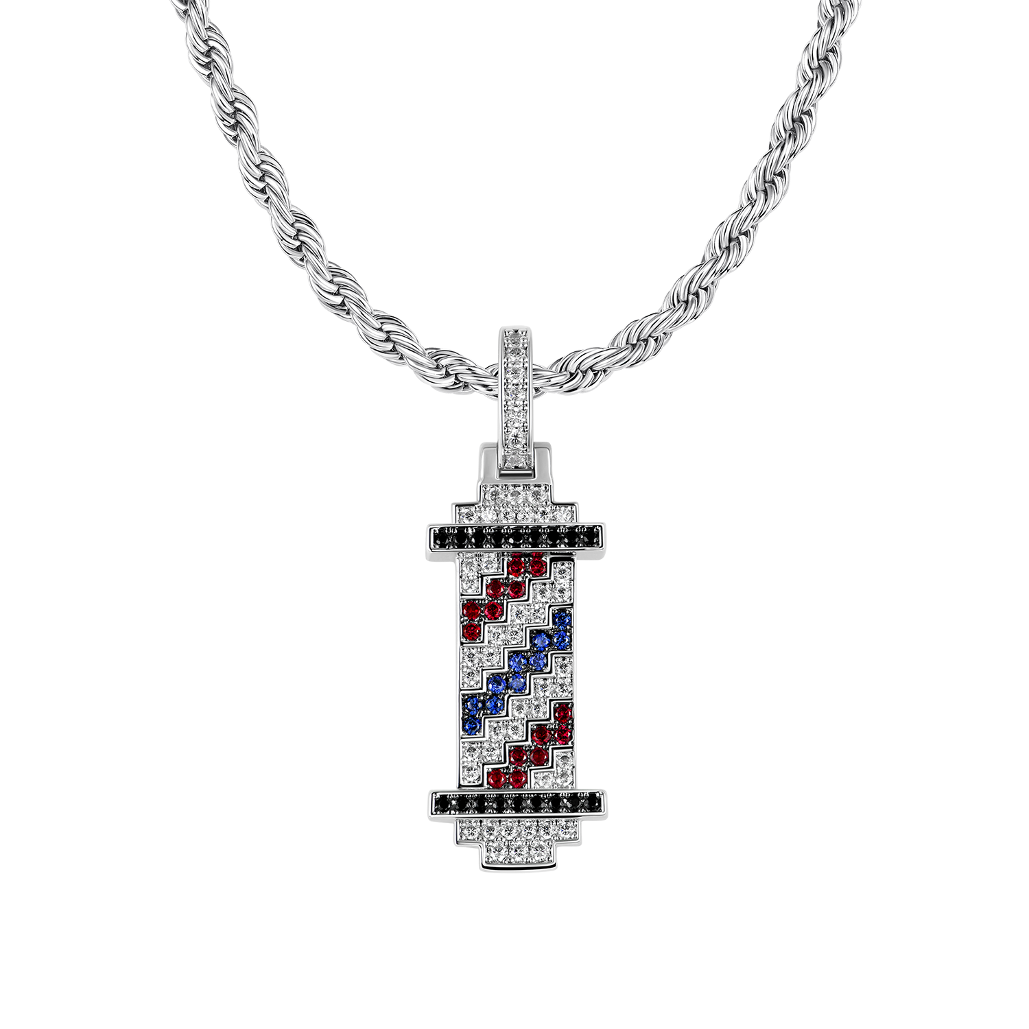 Retro Pixel Barber's pole Pendant