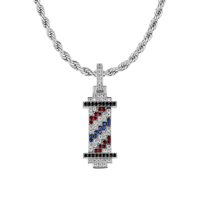 Ciondolo a palo da barbiere retrò Pixel