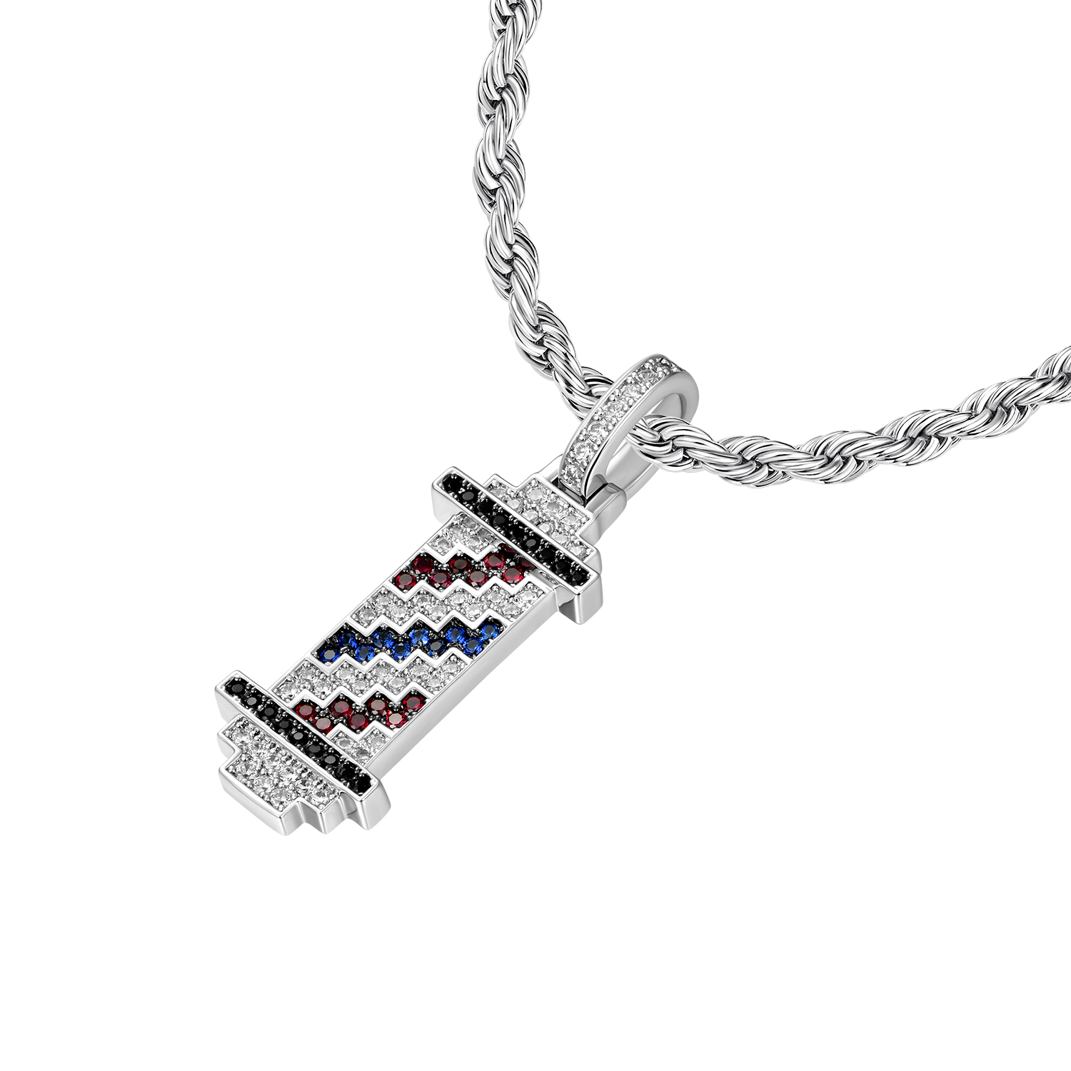 Retro Pixel Barber's pole Pendant