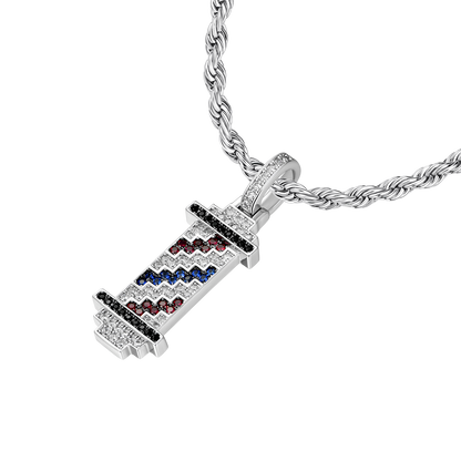 Retro Pixel Barber's pole Pendant