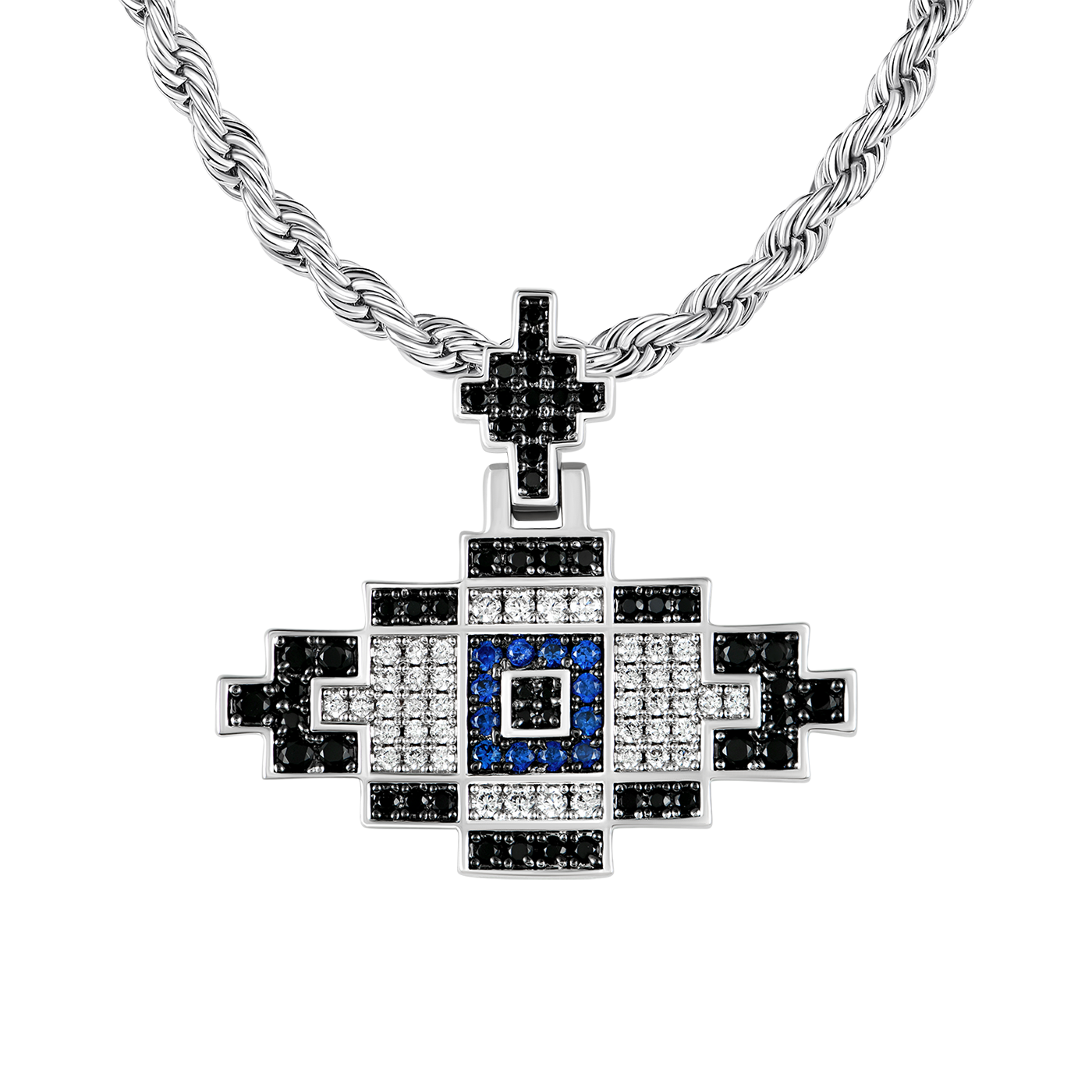 Pendentif rétro pixel mauvais œil