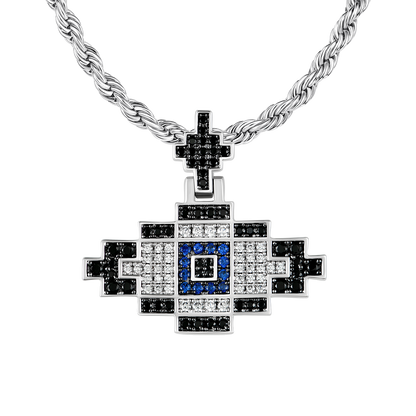 Pendentif rétro pixel mauvais œil