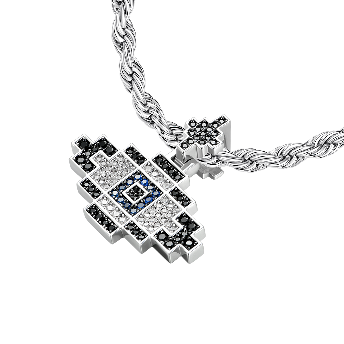 Pendentif rétro pixel mauvais œil