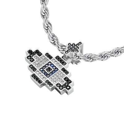 Retro Pixel Evil Eye Anhänger