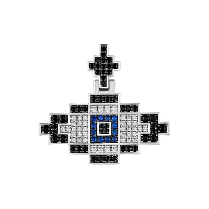 Pendentif rétro pixel mauvais œil