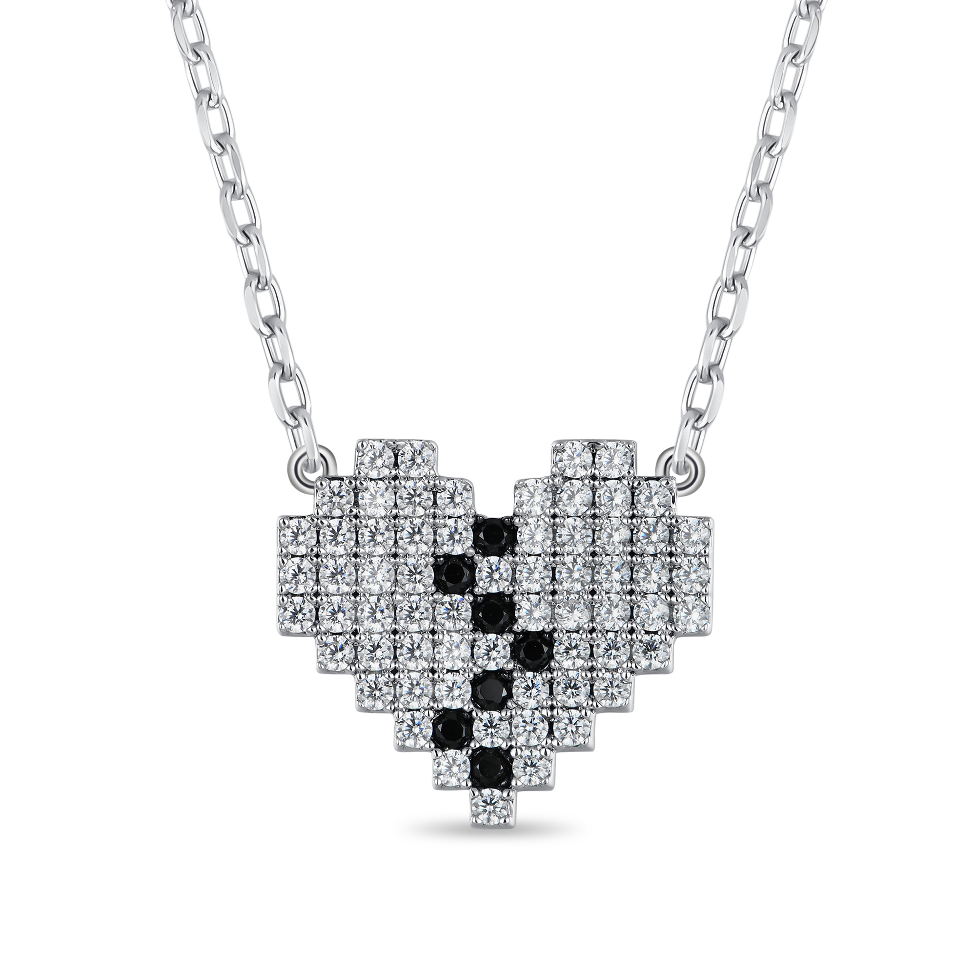 Collana Pixel con cuore spezzato