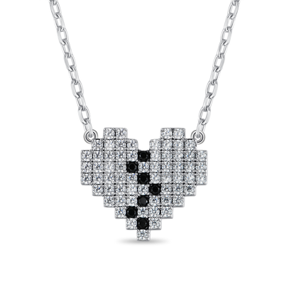 Pixel Broken Heart  Necklace