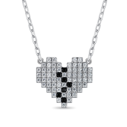 Collana Pixel con cuore spezzato