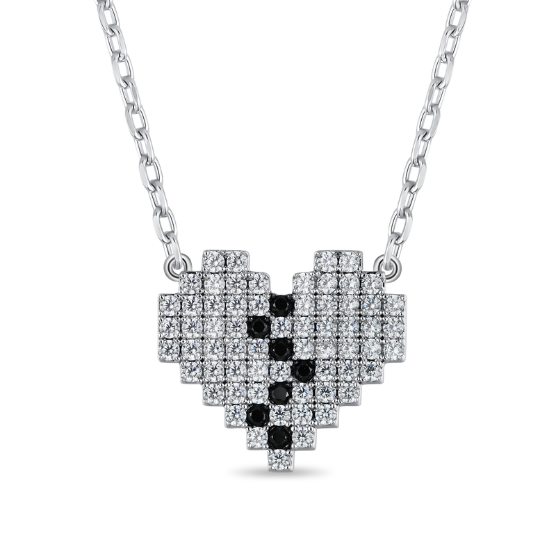 Pixel-Halskette mit gebrochenem Herzen - APORRO