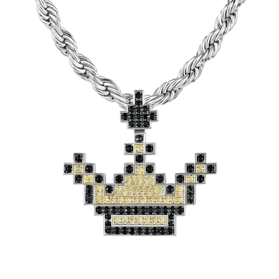 Colgante de corona de píxeles retro