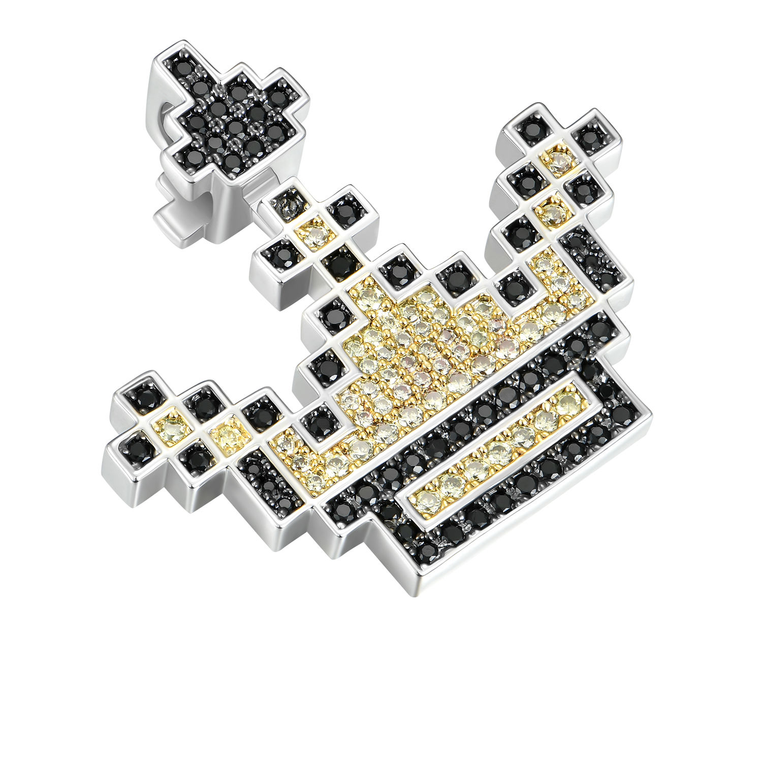 Ciondolo a corona di pixel retrò