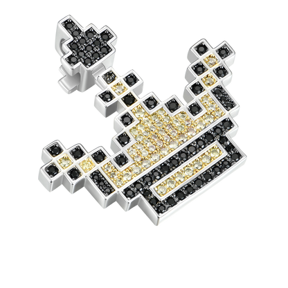 Ciondolo a corona di pixel retrò