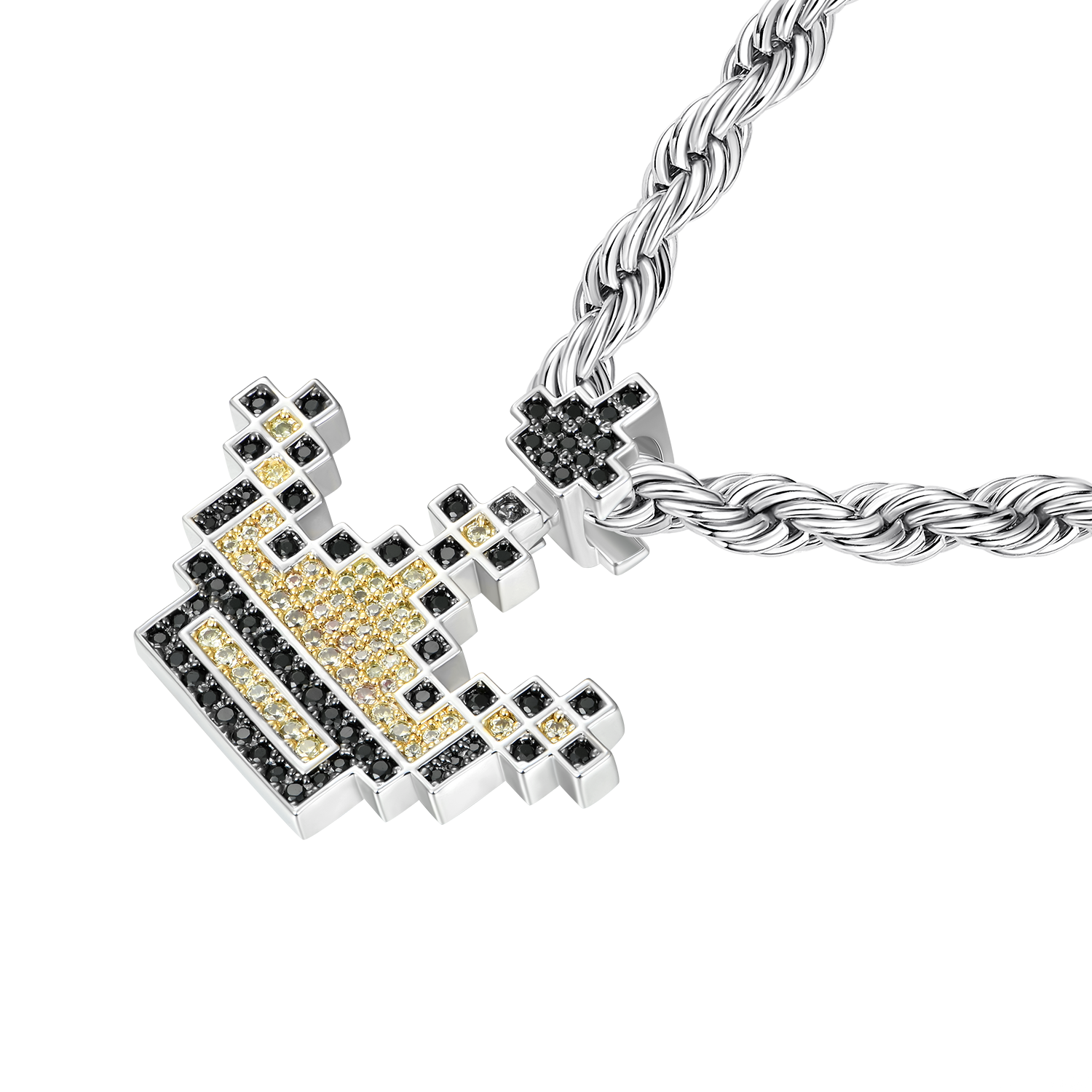 Pendentif Couronne Pixel Rétro 