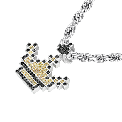 Pendentif de la couronne de pixels rétro