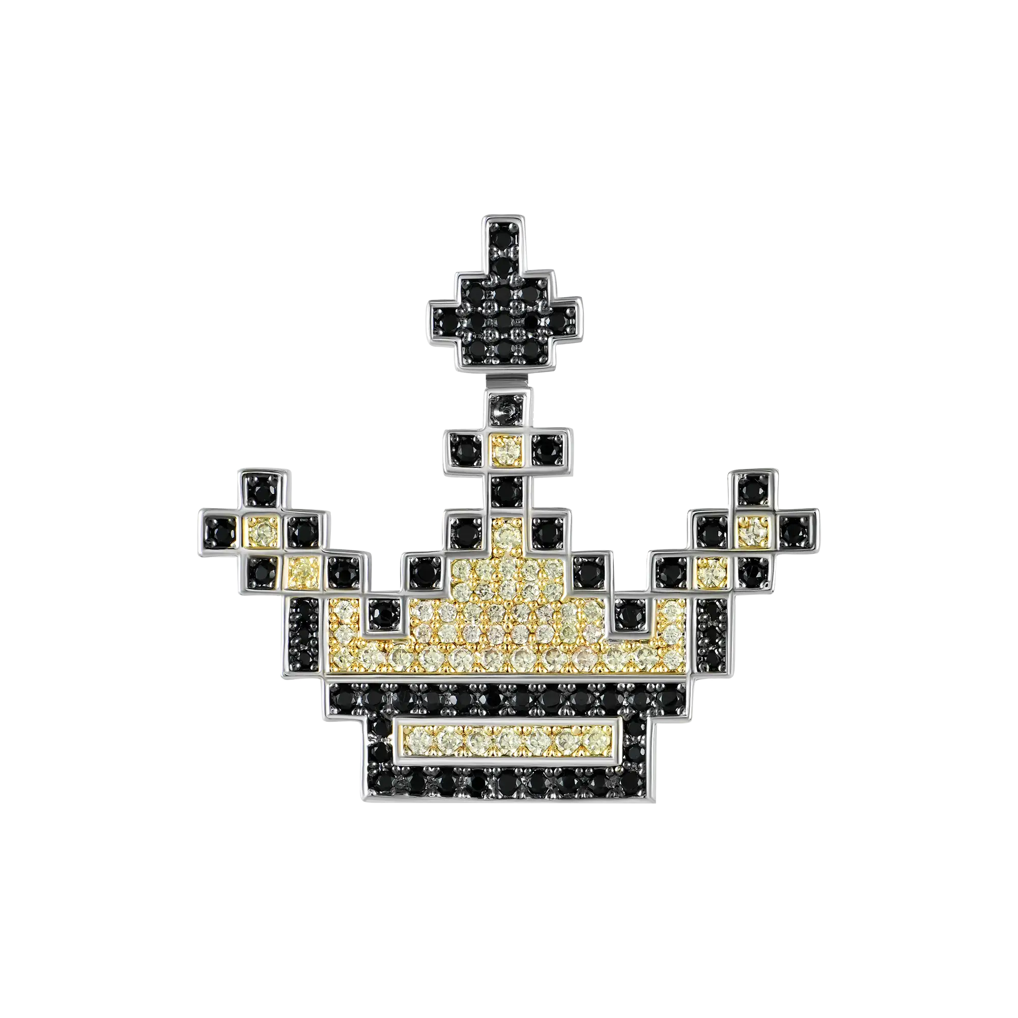 Pendentif Couronne Pixel Rétro 