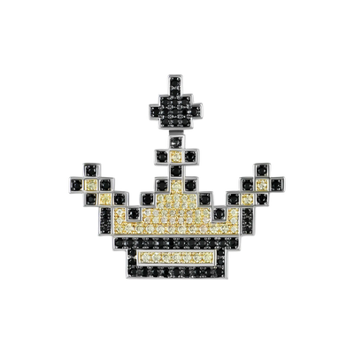 Colgante de corona de píxeles retro