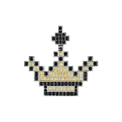 Pendentif de la couronne de pixels rétro