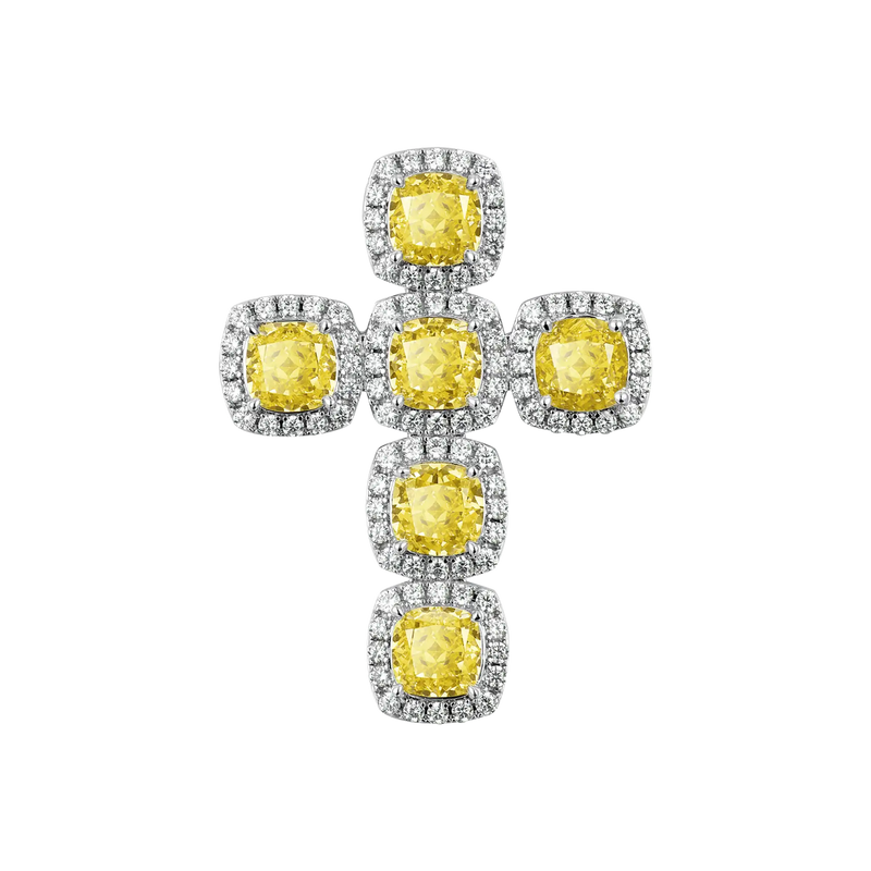 Pendentif croix groupée coupe radiante - APORRO