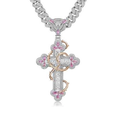 Dornenblüten-Kreuz-Anhänger – mittelgroß