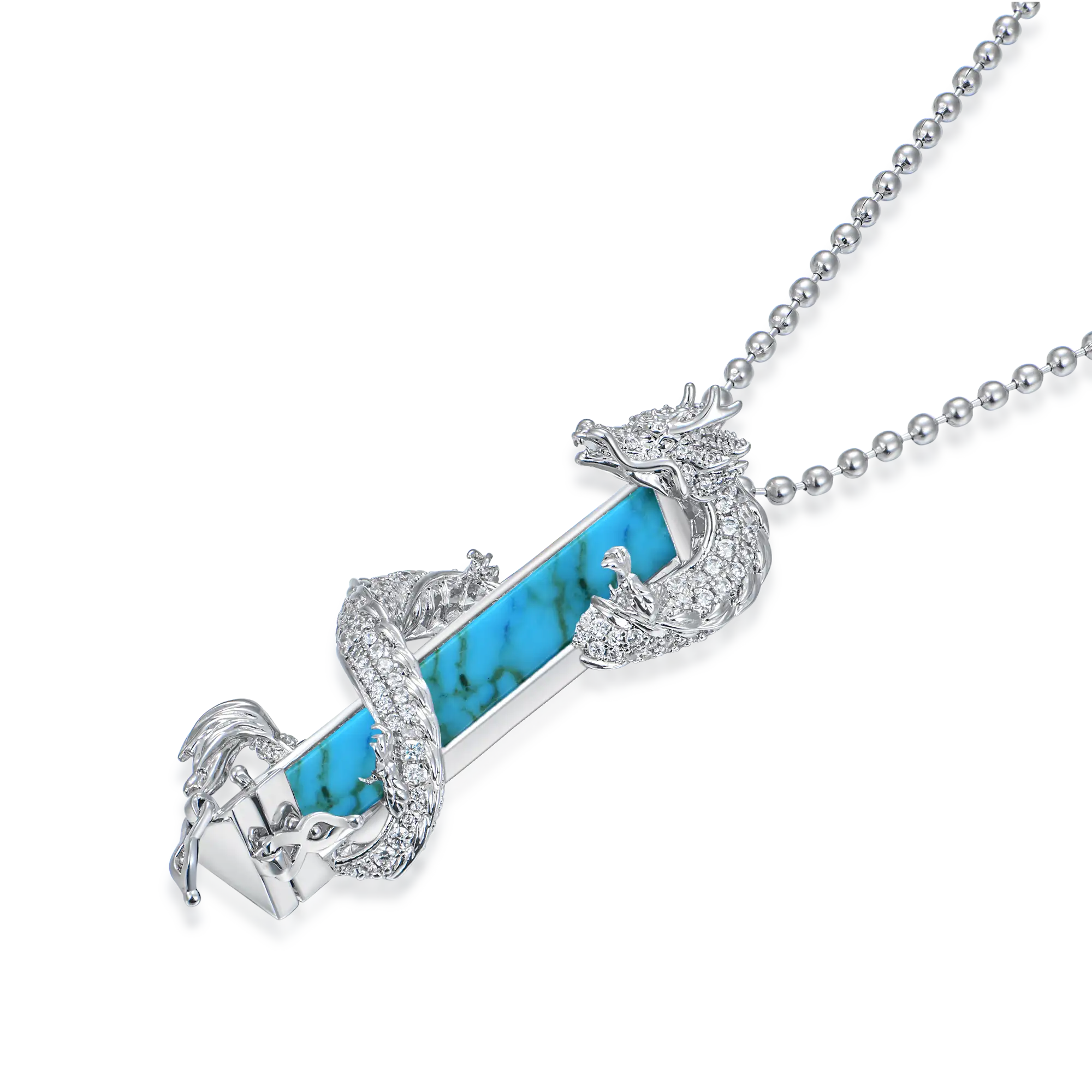 WONG Ⅱ Iced Out Turquoise Column Pendant