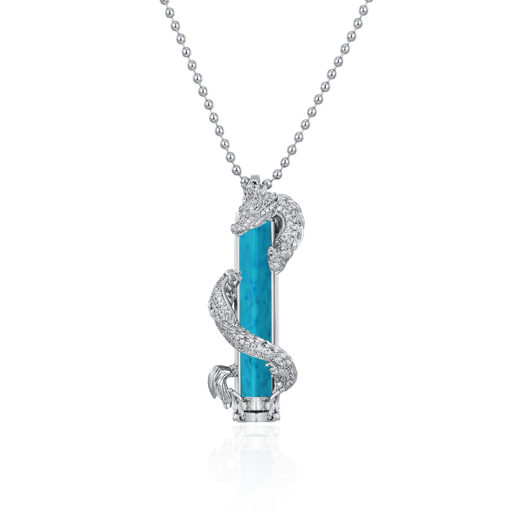 WONG Ⅱ Iced Out Turquoise Column Pendant