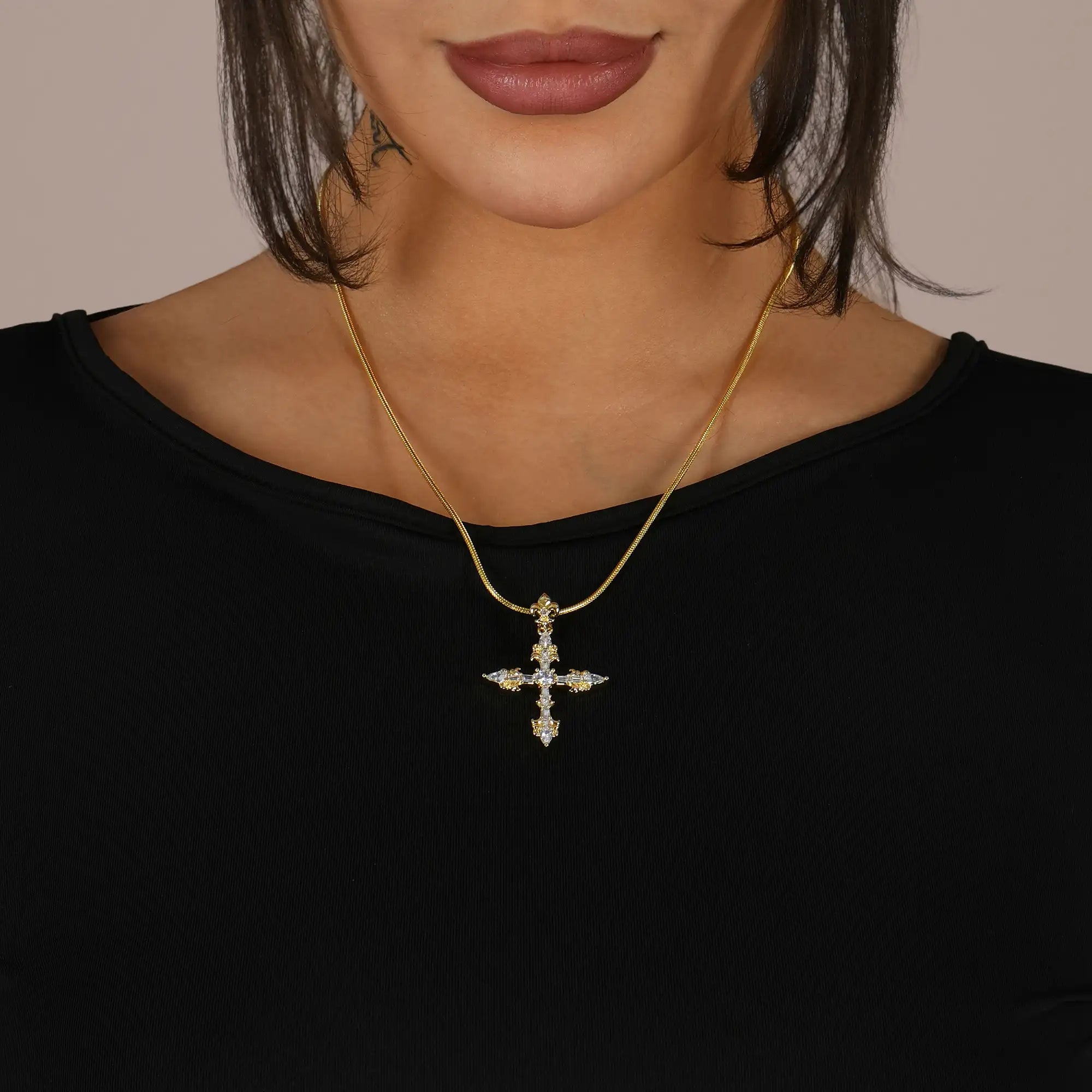 Fleur De Lis Cross Pendant