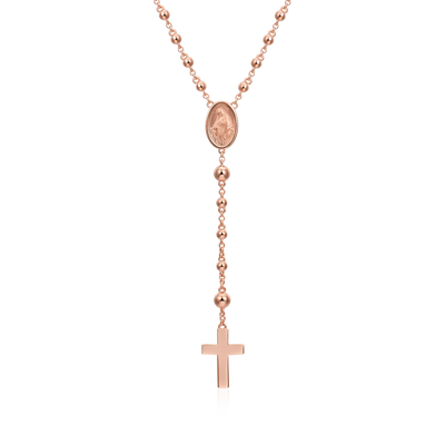 Custom Adjustable 14k Gold Virgin Mary Rosary Necklace