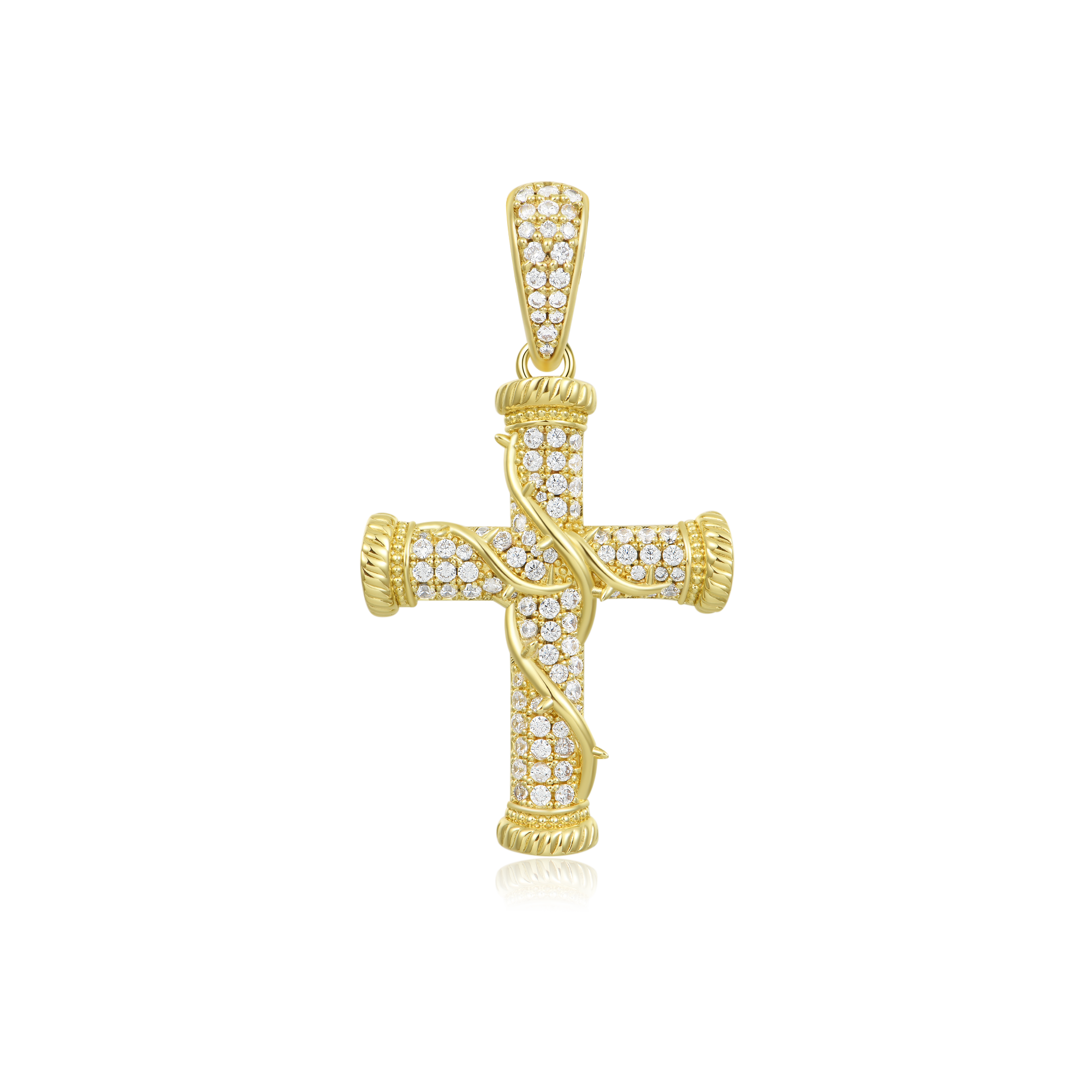 Roman Pillar Thorn Cross Pendant