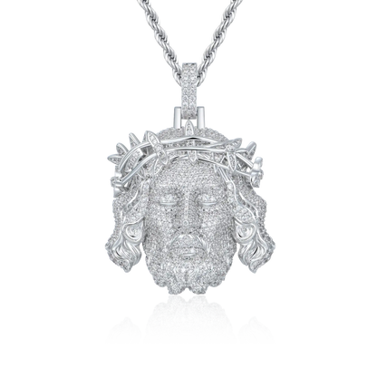 Pendentif en forme de pièce de Jésus avec glace - Style 2