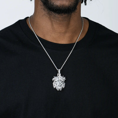 38mm Jesus Piece Brass Iced Pendant