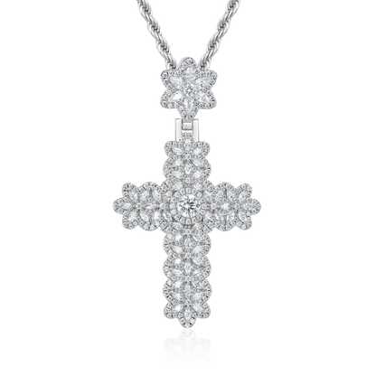 Marquise Flower Cross Pendant